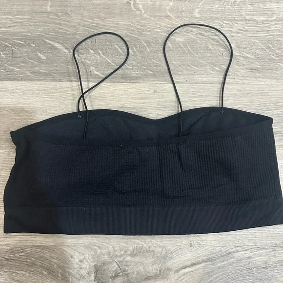 Garage Black Ribbed Cropped Bra Top - Picture 2 of 2